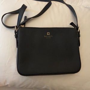 Kate spade black crossbody crosshatch leather bag